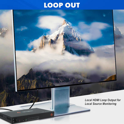 J-Tech Digital HDMI 2.0 4K 1x4 Splitter Extender Over Single Cable CAT6 with PoC Up to 196 FT 1-in 4-Out w/Local Loop Output & Low Latency [JTECH-14EX50]