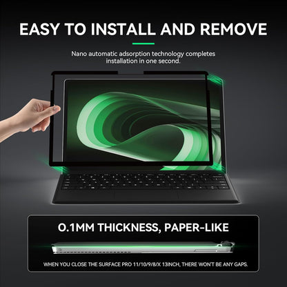 Laptop Privacy Screen for 13inch Surface Pro 11/10/9/8/X, Removable Computer Screen Anti-Spy Filter Shield for Microsoft Surface Pro 13in
