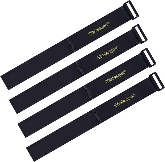Extra Large 4 Pack 2 x 37 Inches Hook and Loop Strap, Reusable Fastening Cable Tie Down Straps by Wisdompro - Reusable, Durable Functional Cinch Cable Straps for Your Home, Office, Workspace