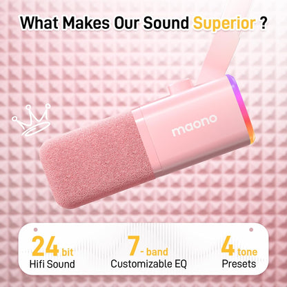 MAONO Dynamic Gaming Microphone: USB XLR Dynamic Computer Microphone with Software-RGB PC Mic for Gamer-Podcast Mic for Streaming Recording Studio YouTube Content Creation Online Chat PD100X (Pink)