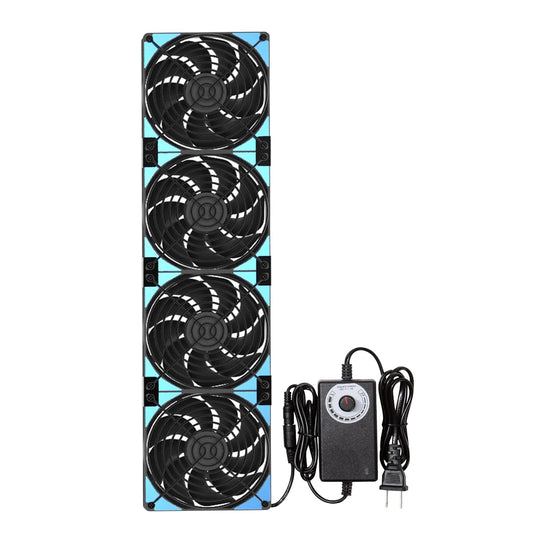 120mmx4 480mm Adjustable Computer PC Vent Fans 3-12V Speed Controller for Flexible Arrange Chicken Coop Rack Space Window Wall Cabinet Server Mining Rig Exhaust Cooling
