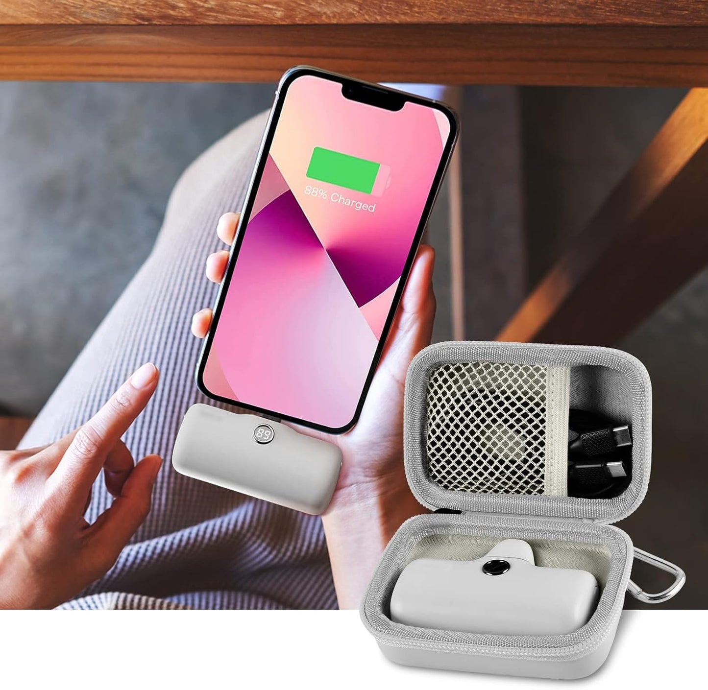 Portable Charger Power Bank Case for Swyop/for Feob/for Charmast/for JEJILL/for LanLuk/for VEGER/for iWALK/for Taegila/for Kuulaa and More Small Charging Battery Pack - Bag Only (White)