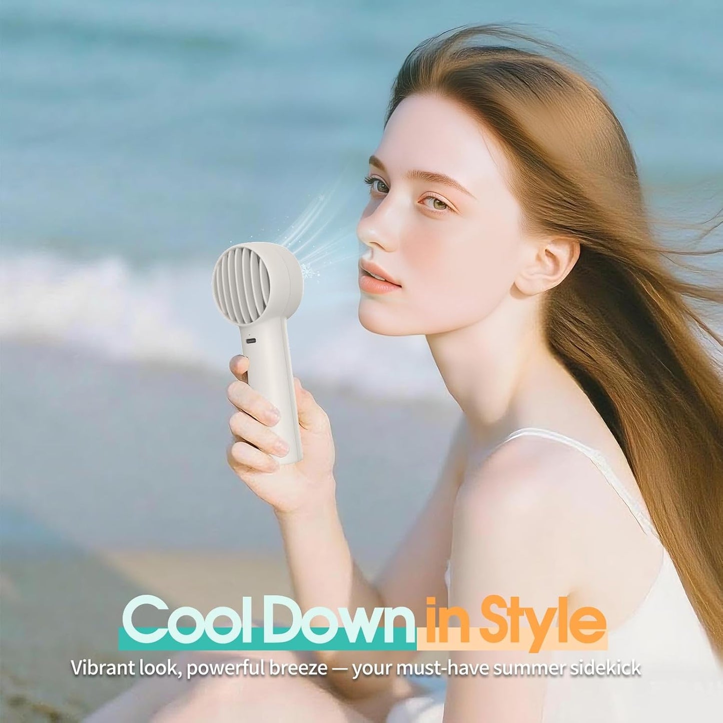 Mini Portable Fan, USB Personal Handheld Fan with 3-Speed Cooling Wind Rechargeable Battery Operated Mini Pocket Design for Desktop/Travel/Outdoor/Vacation/Concerts/Lash Makeup-Grey