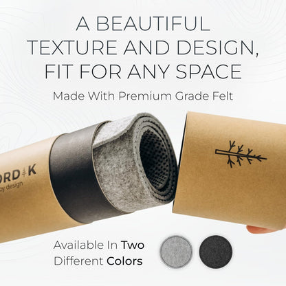 Nordik Large Felt Desk Mat - Marle - 35 x 17 inch - Full Desk Keyboard Mat - Keyboard and Mouse Pad - Large Desktop Felt Pad