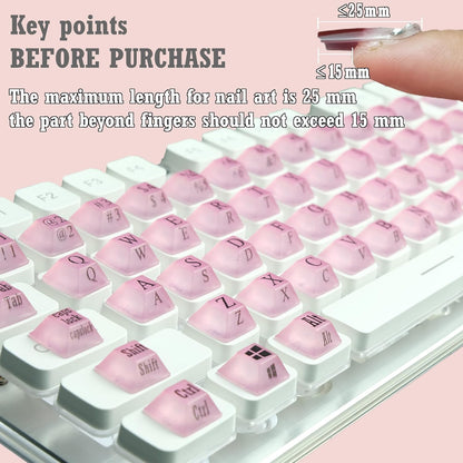 80 Pcs Keyboard Sticker for Long Nails Typing and Gaming, Symbolic and Alphanumeric Sticky Silicone Keys for Keyboards and Laptop (Purple)