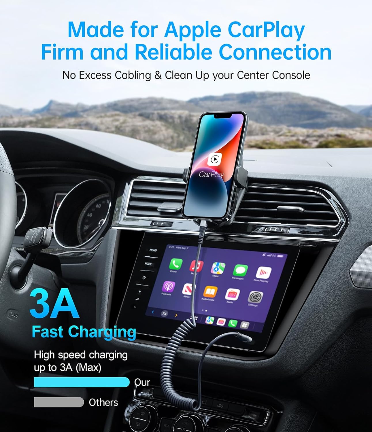 USB Type C to Lightning Cable 3FT 2Pack, Coiled iPhone Charger Fast Charging for Car [Apple MFi Certified] Short USBC iPhone Cord Compatible with iPhone14/13/12/11 Pro Max/XS MAX/8/Plus/iPad/CarPlay