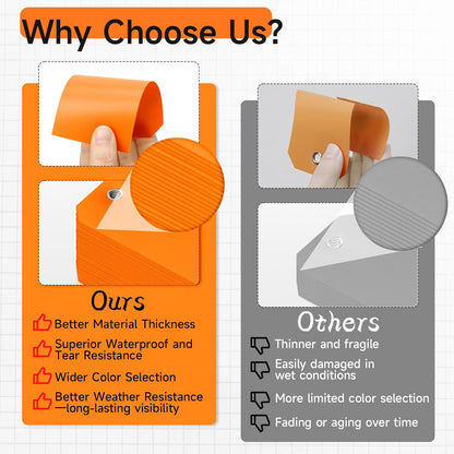 100 Pcs Marking Tags with String Rectangle Plastic Hang Tags Waterproof Orange Tags Wire Tags Write On Tie On Labels Tags for Auto Parts Luggage Garage Inventory DIY Price (Orange, 4 3/4" x 2 3/8")