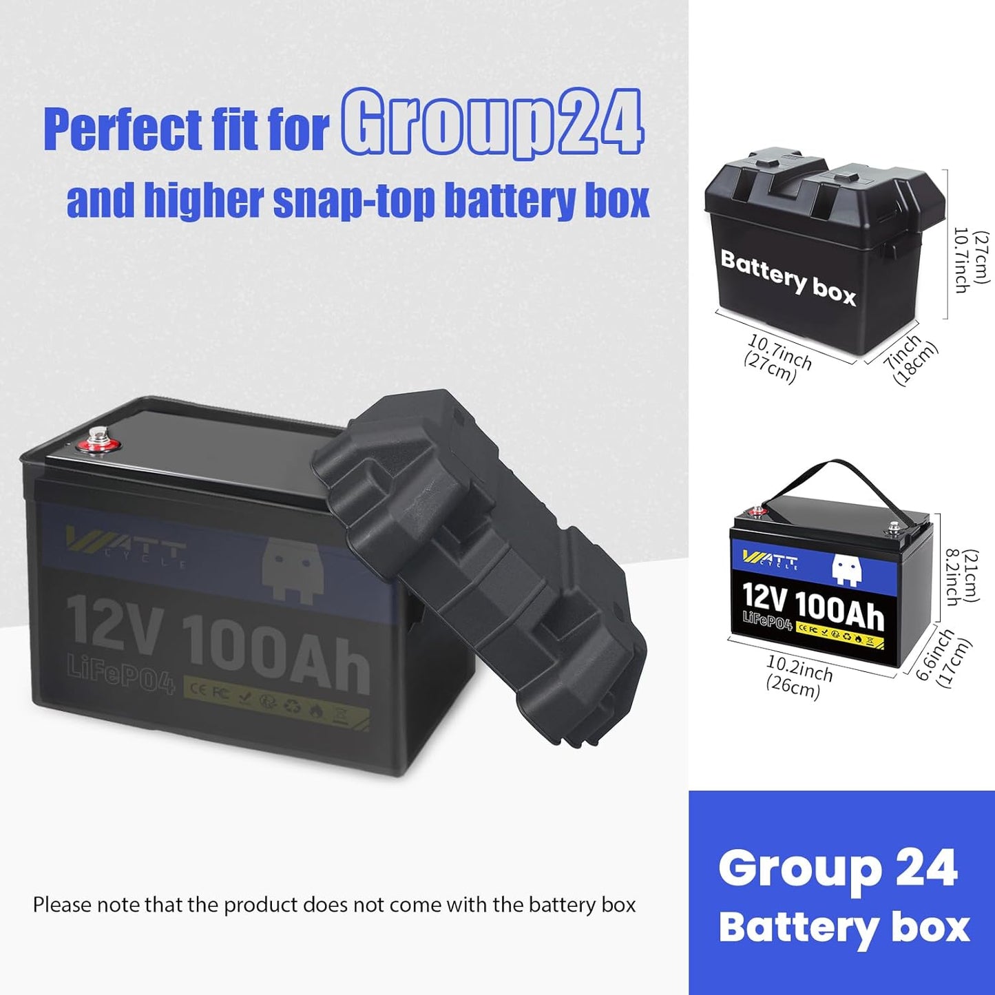 12V 100Ah LiFePO4 Battery, Lithium Battery Up to 15000 Cycles, Low Temperature Protection, 10 Years Lifespan, Perfect for RV/Outdoor Camping/Home Energy Storage（BCI Group 24）