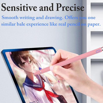 DOGAIN Active Stylus Pen for Touchscreen, iPad Pencil 1.5mm Fine Point Pen, Digital Pens Rechargeable for Tablet, Stylus Pens Compatible with iPad Air/Mini/Pro/Android/iPhone and Most Device - Pink