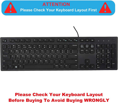 Keyboard Cover Skin for Dell KM636 KB216 KB216t KB216d KB216p Wired & Wireless Keyboard, Dell Optiplex 5250 3050 3240 5460 7450 7050, Dell Inspiron Desktop 24" 27" 5400 5490 7700 7790 3475 3670 3477