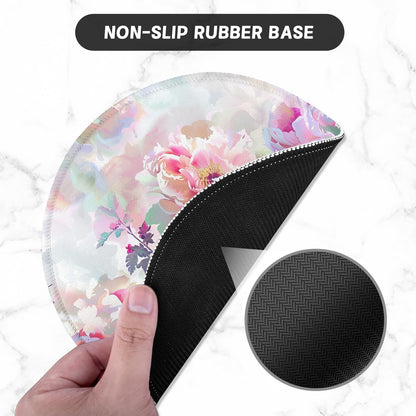 ITNRSIIET Round Mouse Pad with Stitched Edge Premium-Textured Waterproof Non-Slip Rubber Base Desktop Protection Mat Diameter 8.7 inches, Beautiful Flowers