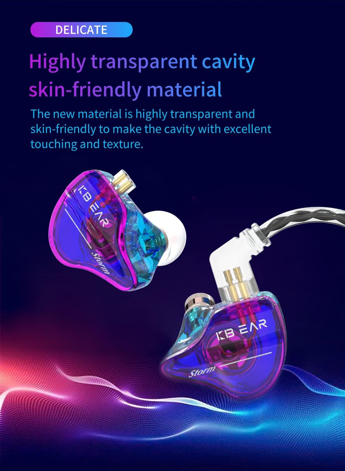 YINYOO KBEAR Storm Earphones in Ear Monitor for Singers Drummers Musicians Bassists, Hi Res Wired Earbuds in Ear Headphones Custom IEM, Detachable OFC Silver-Plated Cable Auriculares