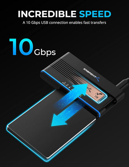 SABRENT USB 3.2 Type C M.2 PCIe NVMe + 2.5/3.5 Inch SSD & HDD Converter [DS-UCMH]