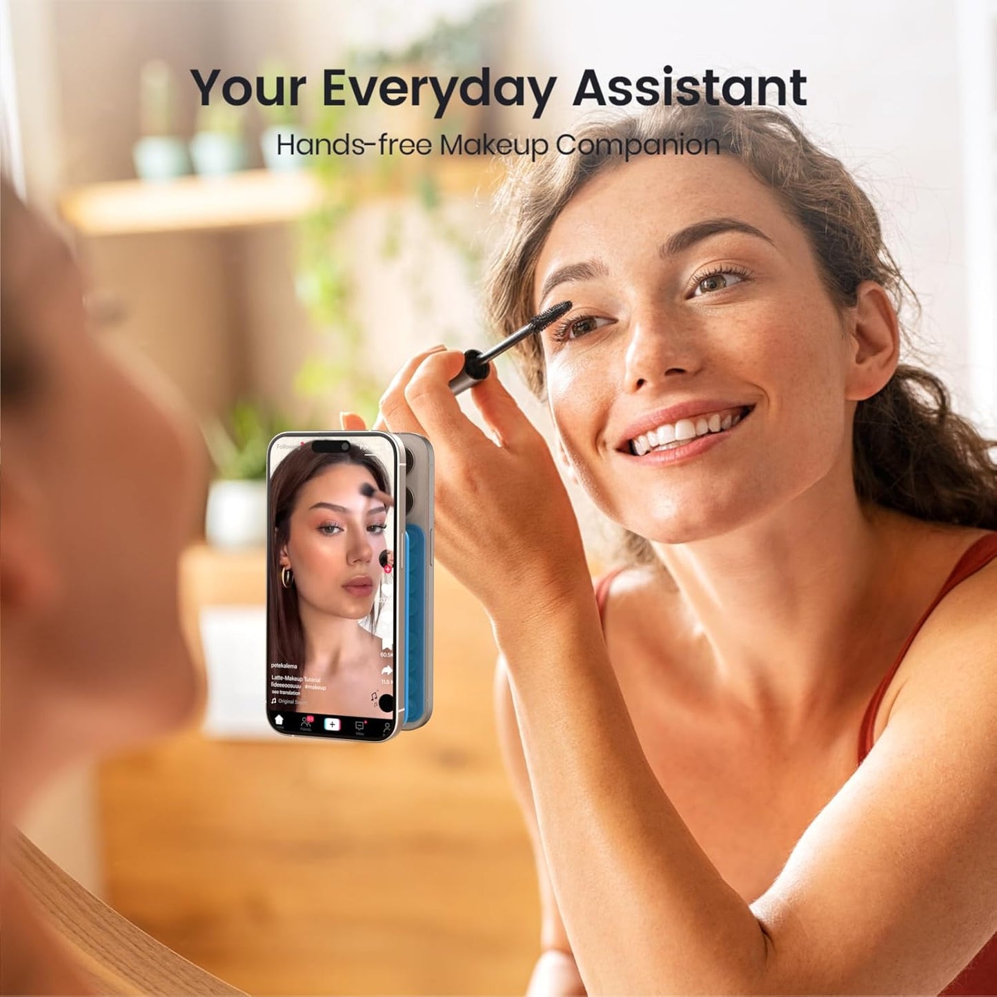 Klearlook Silicone Suction Cup Phone Case Mount Double Sided, Sticky Phone Grip with Higher Suction Power for Cell Phone, Hands-Free Phone Accessories Holder for Selfies and Videos, Transparent