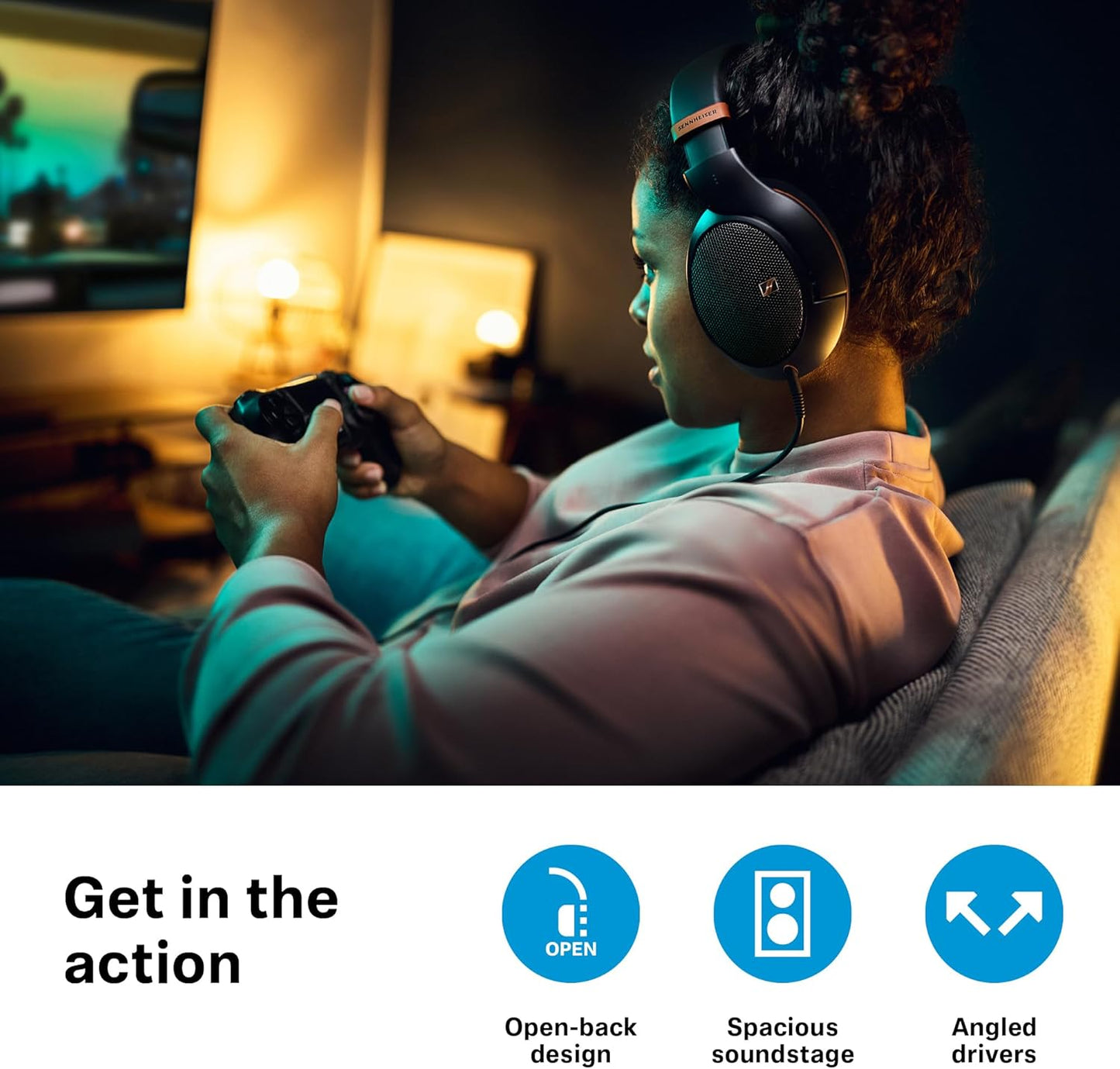 Sennheiser HD 505 - Wired, Over-Ear, with Transparent Sound and Controlled Bass, Enhanced Wearing Comfort, for Music, Work, Gaming, Copper Edition