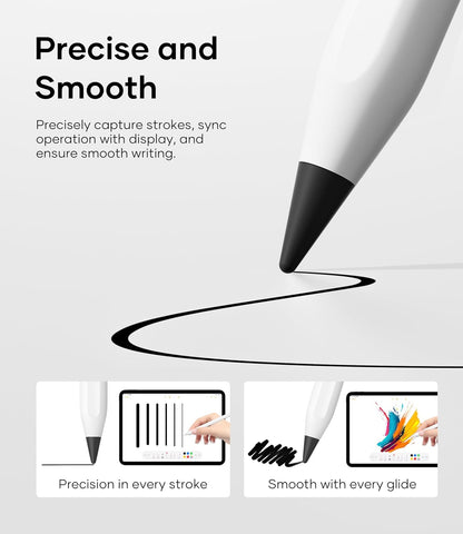 Replacement Pencil Tips for Apple Pencil Pro, Pen Tips for Apple Pencil 2nd Gen/1st Gen/USB-C, Wear-Resisting Pencil Nibs with Storage Box, Pen Nibs Set Compatible with Apple Pen (6 Pack, Black/White)