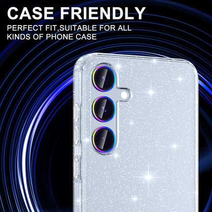 for Samsung Galaxy S25 Camera Lens Protector, Individual Metal Ring Tempered Glass Lens Cover, [Strong Adsorption] Scratch Resistant Ultra-Thin HD Clear Lens Cover, 1 Set-Colorful