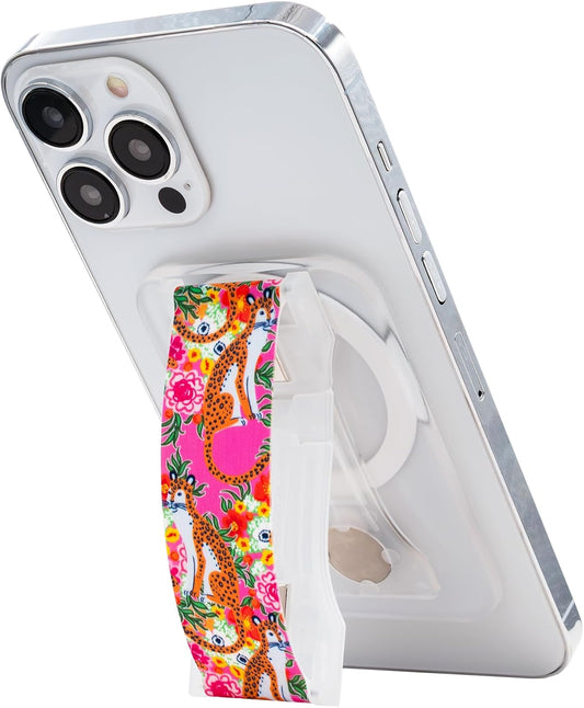 LoveHandle PRO MagSafe Compatible Magnetic Phone Grip w/Kickstand - Mount, Strap and Stand for Smartphone and Tablet - MagSafe Ring Included - Fits All Devices - Grand Millennial