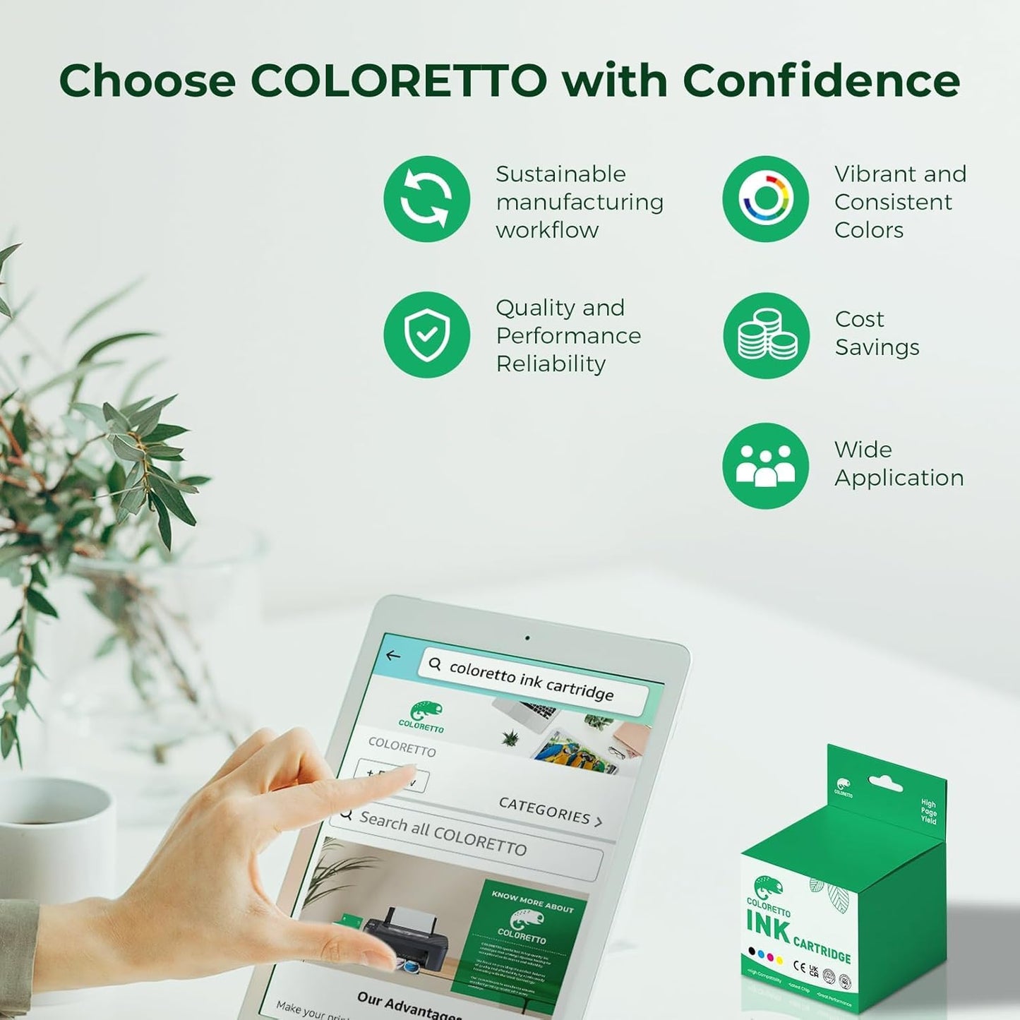 COLORETTO 65XL Black and Color Ink Cartridge for HP Printers Envy 5055 5052 5058 Work with HP Deskjet 3755 Ink Cartridges 2655 3752 3720 3722 3723 3758 2652 2622 for HP65 Ink Replacement Combo Pack