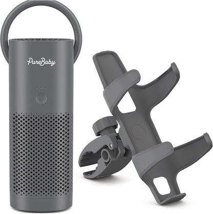 Pure Enrichment PureBaby On-the-Go Air Purifier - Portable Stroller Air Purifier & Adjustable Clamp for Car Seat, Crib, Bassinet & Playpen - True HEPA Filter Removes 99.97% of Allergens Around Baby