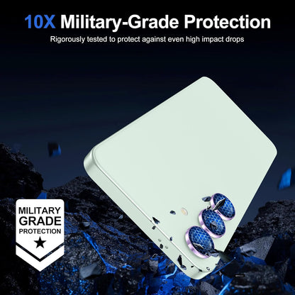 for Samsung Galaxy S25 Camera Lens Protector, Individual Metal Ring Tempered Glass Lens Cover, [Strong Adsorption] Scratch Resistant Ultra-Thin HD Clear Lens Cover, 1 Set-Purple Ring