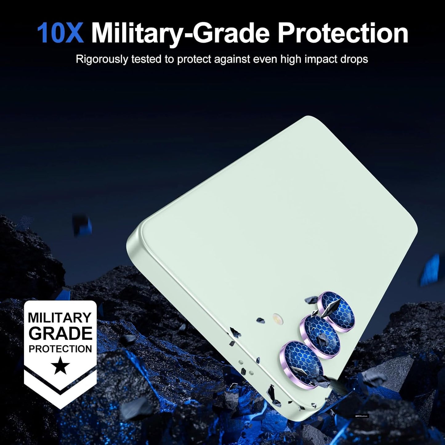 for Samsung Galaxy S25 Plus Camera Lens Protector, Individual Metal Ring Tempered Glass Lens Cover, [Strong Adsorption] Scratch Resistant Ultra-Thin HD Clear Lens Cover, 1 Set-Purple Ring