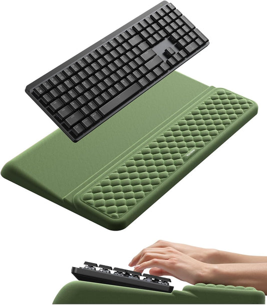 Vaydeer Wrist Rest with Keyboard Stand, Computer Wrist Support Pad, Ergonomic Keyboard Riser Holder Lifter Tray with Wrist Pad, Soft Memory Foam Desk Cushion, Palm Hand Typing for Office Home School