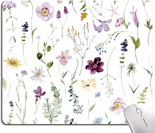 Mouse Pad, Premium-Textured Mouse Mat, Non-Slip Rubber Base Mousepad for Laptop, Computer & PC,9.5×7.9 in,Beautiful Flowers Plants
