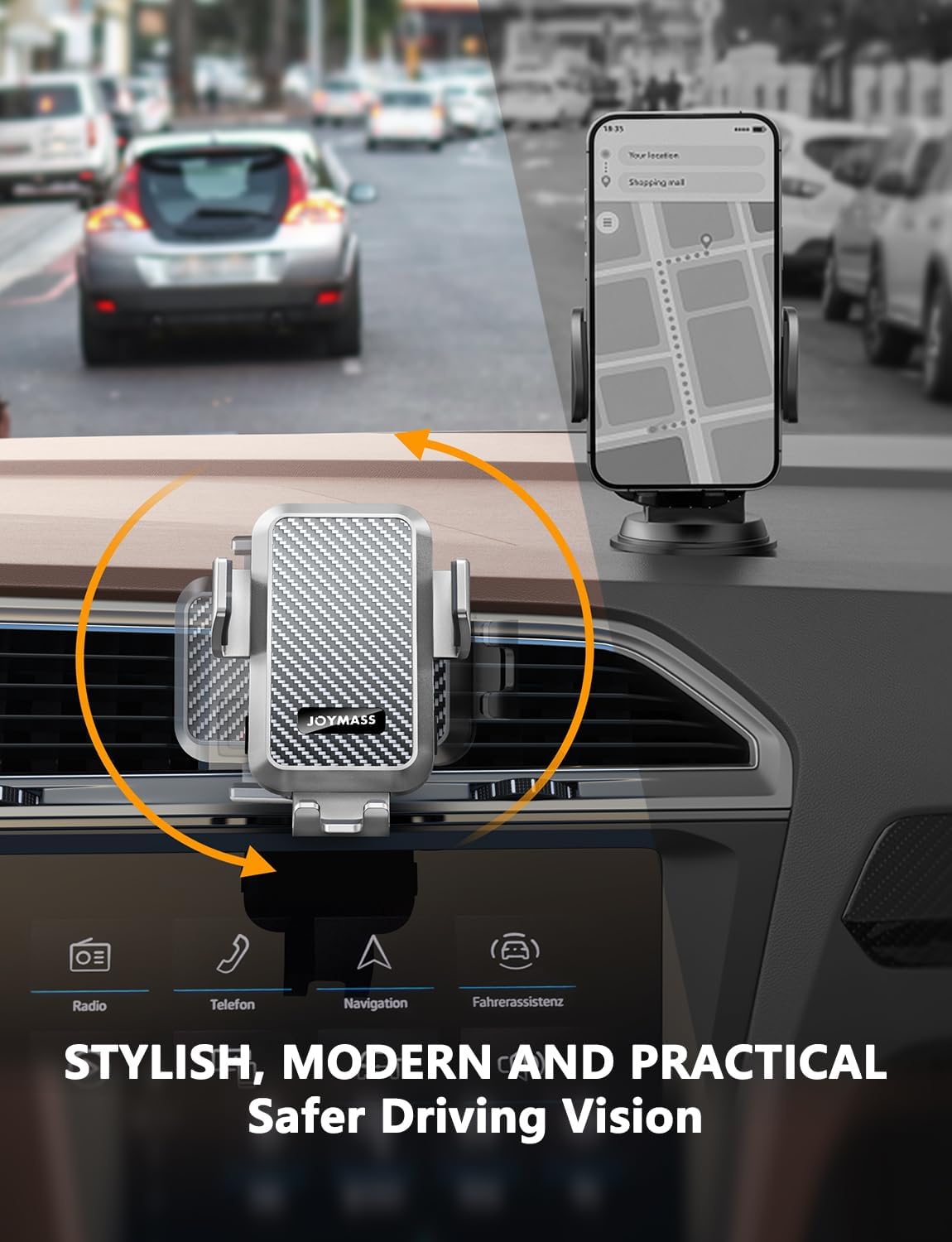 Wireless Car Charger, 15W Fast Charging Auto Clamping Car Charger Cell Phone Holder Mount Vent for iPhone 15 14 13 12 Mini Pro Max, Samsung Galaxy S24 Ultra S23 S22 S21+ Note 20, etc - Silver