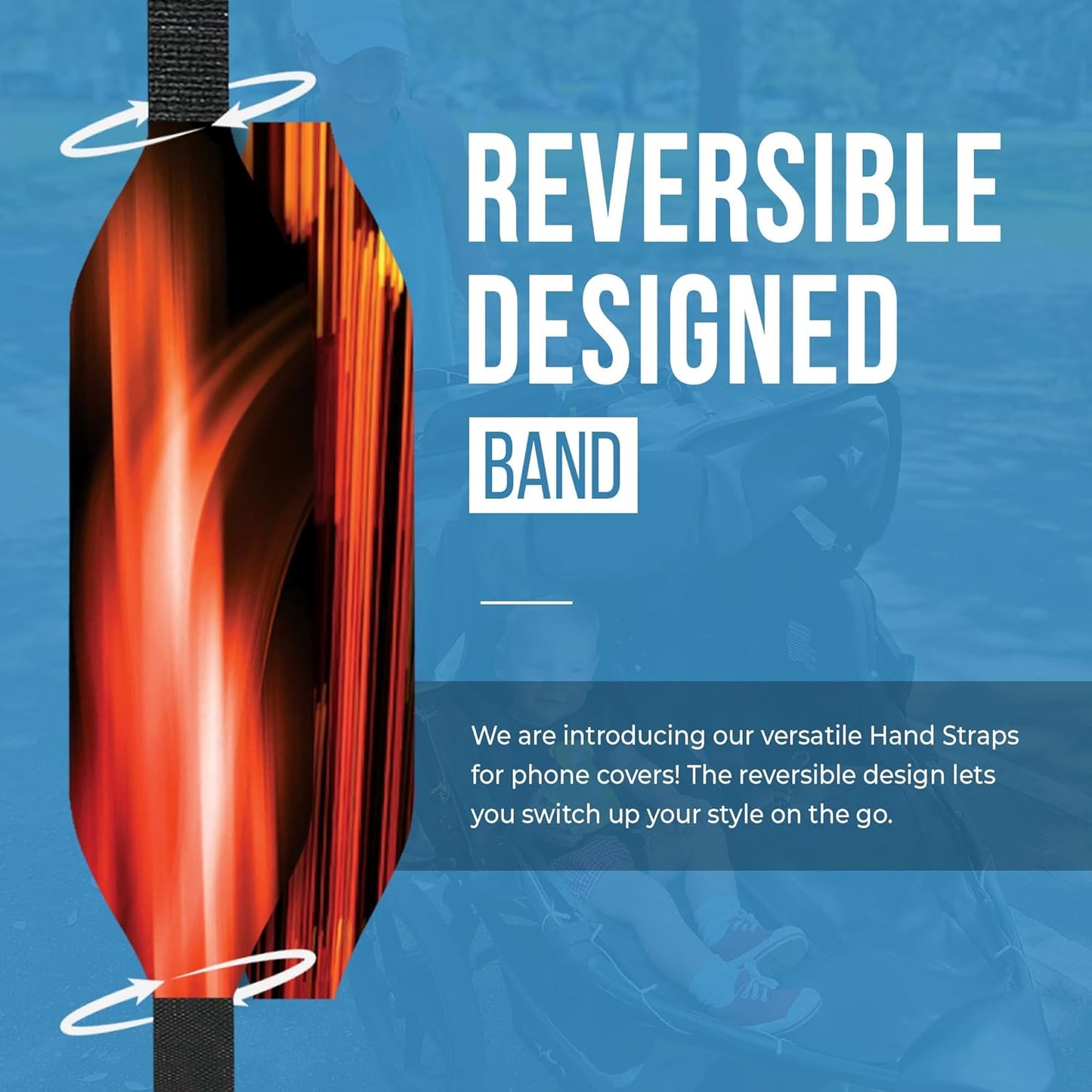 Phone Grip Strap - Reversible Finger Holder for Phone Back, Customizable Anti-Slip Design, Wireless Charging Compatible Detachable Holder for iPhone - Neon Orange