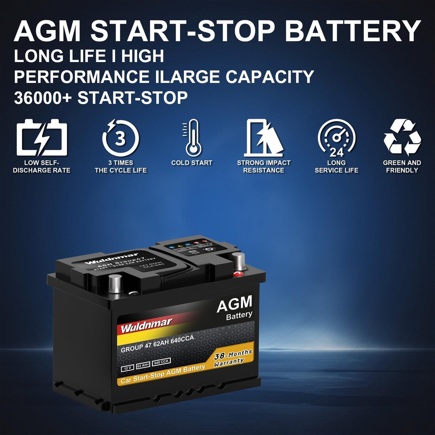 G47 12V Automotive Lead-Acid Battery – Superior Starting Power, Perfect for Standard Vehicles