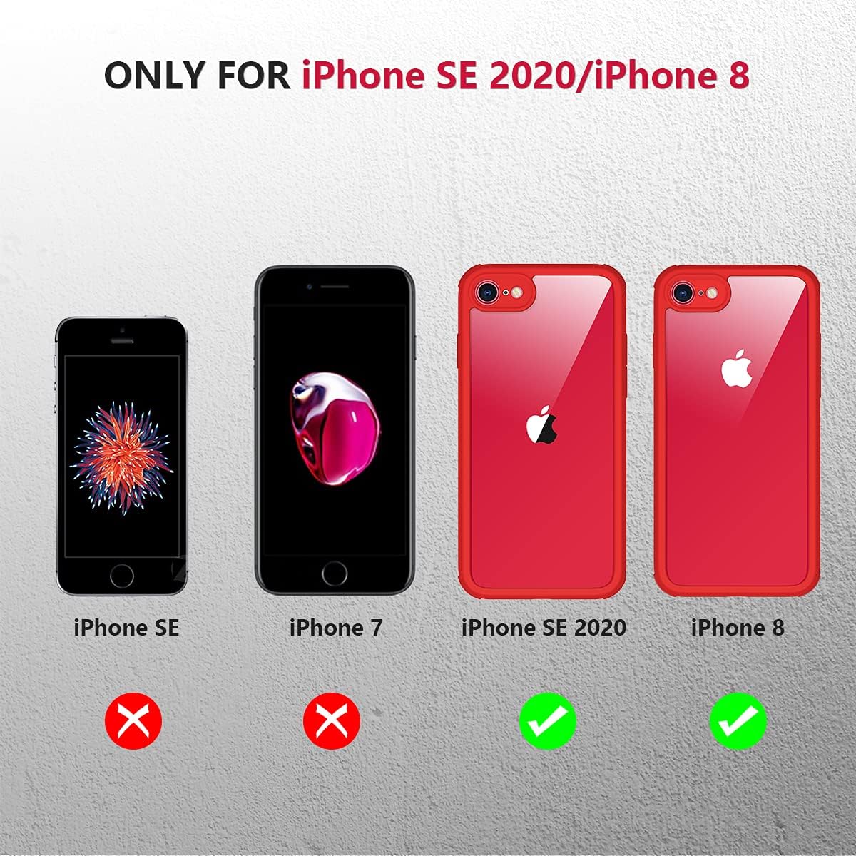 Miracase for iPhone SE Phone Case 3rd/2nd Generation 2022 2020 Full-Body with Built-in Glass Screen Protector, Heavy Duty 360° Protective Shockproof Bumper Cover for iPhone 8/SE 4.7 Inch, Red