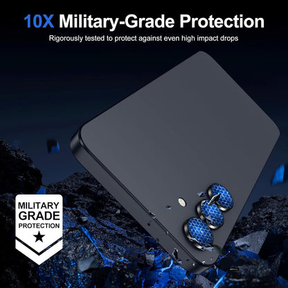 for Samsung Galaxy A16 Camera Lens Protector, Individual Metal Ring Tempered Glass Lens Cover, [Strong Adsorption] Scratch Resistant Ultra-Thin HD Clear Lens Cover, 1 Set-Black Ring