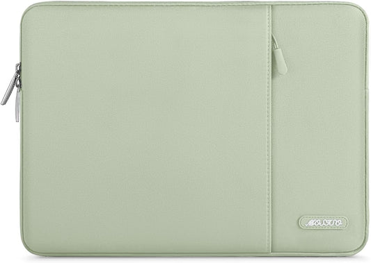 MOSISO Laptop Case 13.3 inch, 13-13.3 inch Laptop Sleeve Compatible with MacBook Air/Pro 13 / Pro 14, HP Dell ASUS Lenovo Notebook, Polyester Vertical Computer Sleeve Bag with Pocket, Sage Green