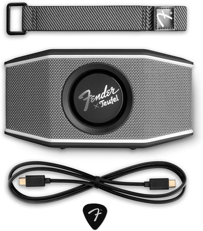 Fender x Teufel ROCKSTER GO 2 Portable Bluetooth Speaker – Powerful Sound, Rugged, Waterproof, 28 Hour Battery, Carrying Strap for Outdoors and Travel