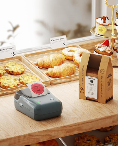 NIIMBOT B1 Label Maker Machine with Tape, Label Printer with 3 Rolls Label Paper, 50x30mm/50x80mm White Paper/50x50 Round Label for Office Supplies, Home, Business