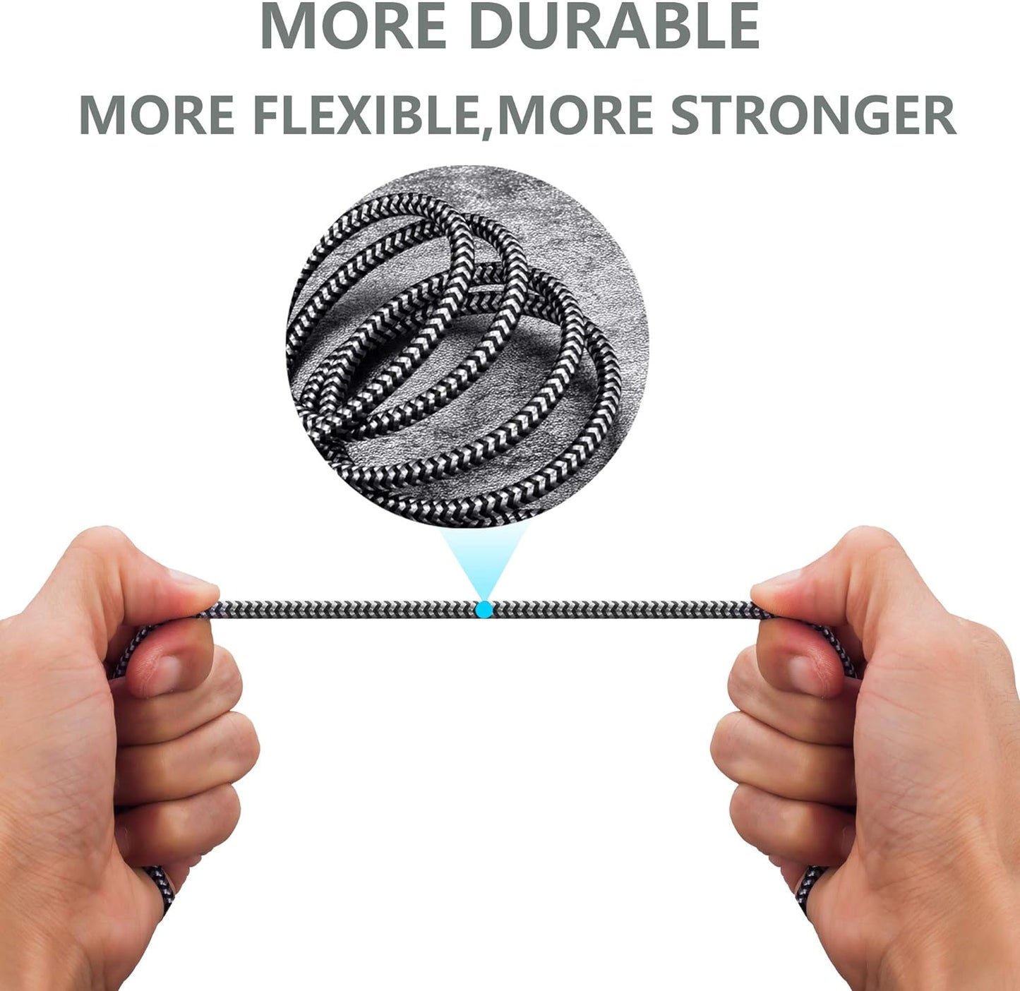 Headphone Extension Cable 10ft - 3.5mm Extension Cable Nylon Braided Aux Cord Extender for Smartphones, Tablets, Media Players (No Mic Support)