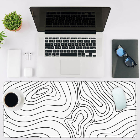 Mouse Pad Large Topographic Contour Map Non-Slip Game Desk Mat with Stitched Edge Laptop Keyboard Desk Pad for Work Home Gaming (35.4 x 15.7 Inches)