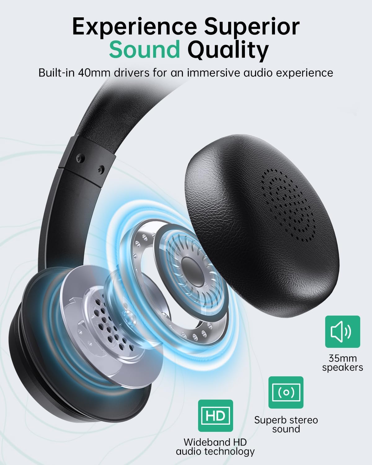 Wireless Headset with Mic for Work with AI Noise Cancelling Mic for Clear Calls, Bluetooth V5.3 Headphones with Microphone to USB A/C Dongle & Mic Mute for Computer Laptop PC iPhone (Black)