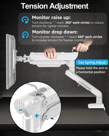 Single Monitor Arm Fits up to 32 Inch Computer Screens, Holds 4.4-22lbs, Full Motion Gas Spring Desk Mount, VESA 75x75, 100x100, Freelift Pro