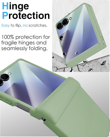 STORMTAL for Samsung Galaxy Z Flip 7 Case, Hinge Protection, Built-in Screen Protector, Wireless Charging, Shockproof, Slim Rugged Phone Protective Case for Galaxy Z Flip 7 Mint
