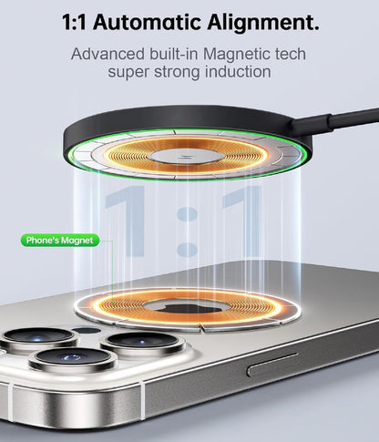 Magnetic Wireless Charger for iPhone 16/16 Pro/16 Plus/16 Pro Max,FDGAO 2 in 1 15W Fast Magnetic Charging Compatible with iPhone 15/14/13/12 Series and AirPods 4/3/Pro