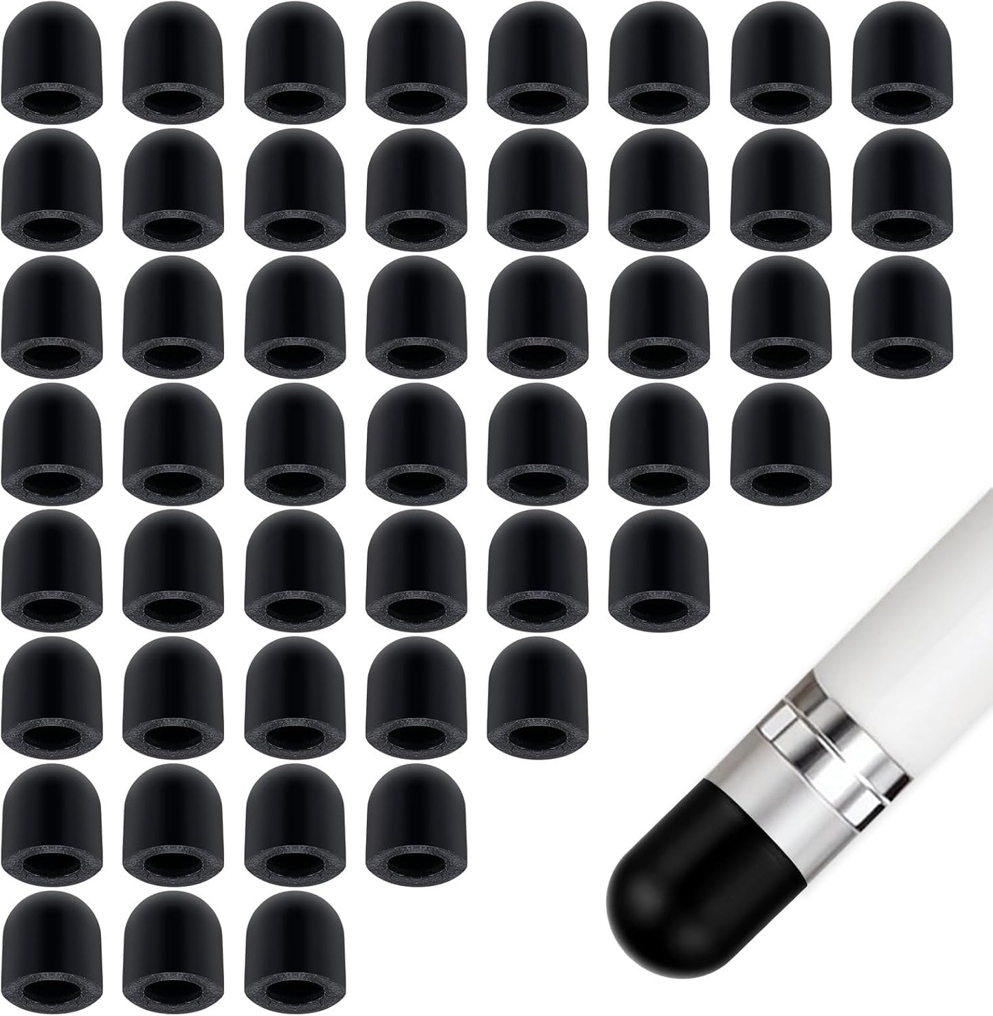 50Pcs Replacement Nibs for Touch Screen Pen, Rubber Tips for Stylus Pens, Soft, No Scratches, Sensitivity and Precision, Universal Stylus Ends (0.24inch/6mm)