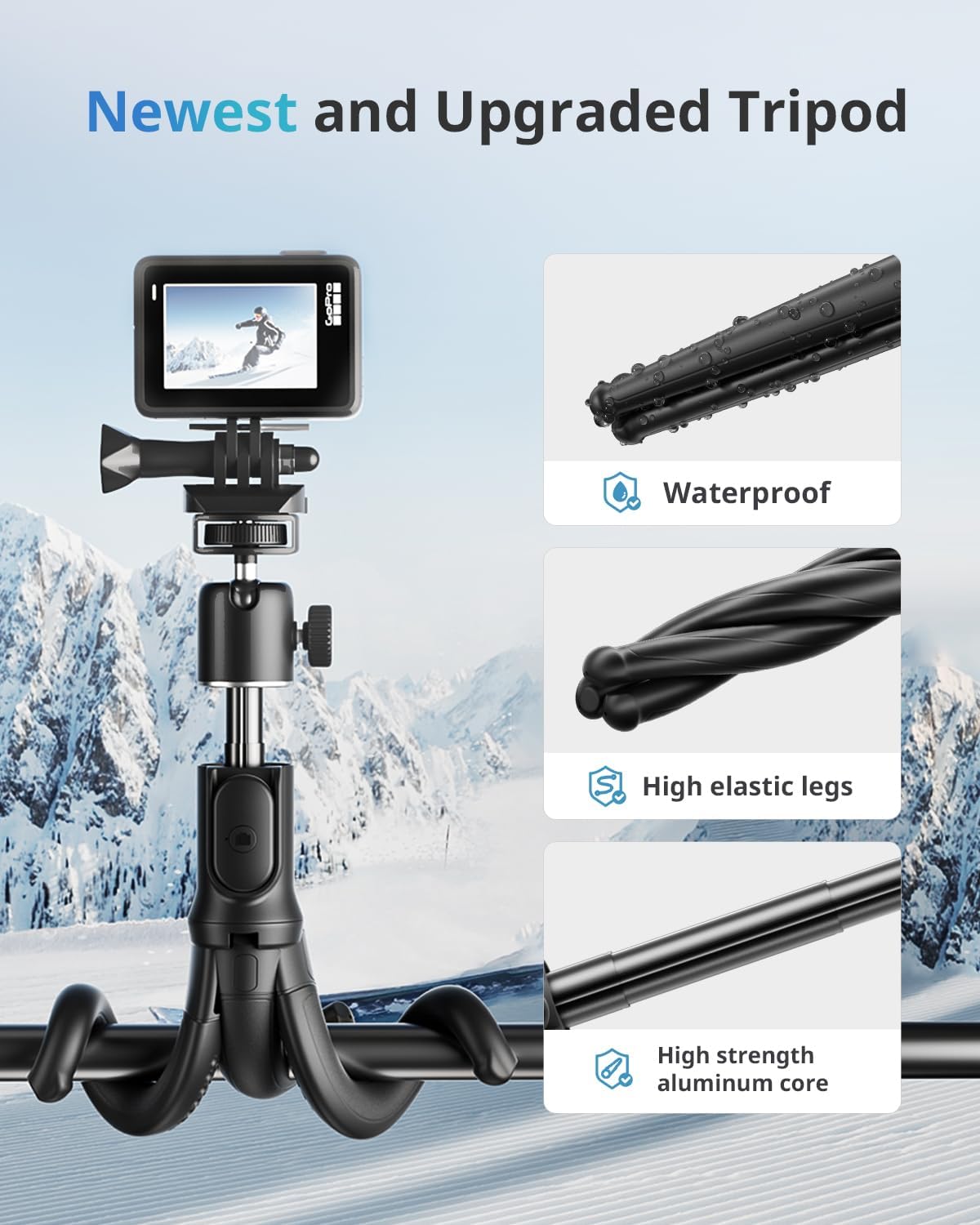 UBeesize Extendable Phone Tripod, Flexible Tripods with Remote, 3 in 1 Selfie Stick with Gopro Mount, iPhone Stand for Recording, Volgging, Live Streaming Fit for Cell Phones, Canon Sony Cameras