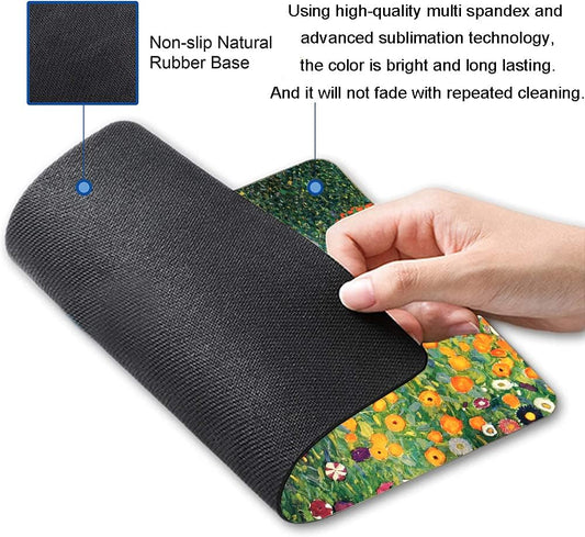 Mouse Pad, Premium-Textured Mouse Mat, Non-Slip Rubber Base Mousepad for Laptop, Computer & PC,9.5×7.9 in, Art Flower