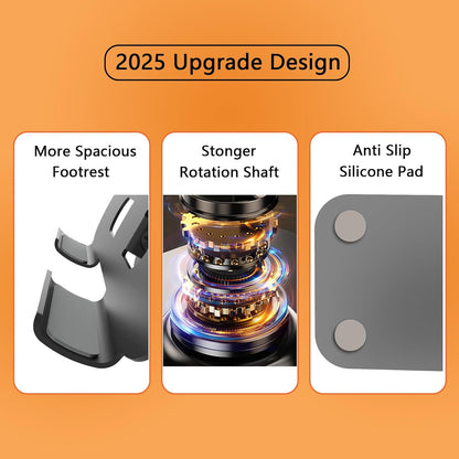 Larger Metal Tablet Stand, Adjustable 360° Rotation Tablet Holder Compatible with 4-16" Tablet Such as iPad Pro, iPad Air, iPad Mini, Tab S10 Ultra, Grey