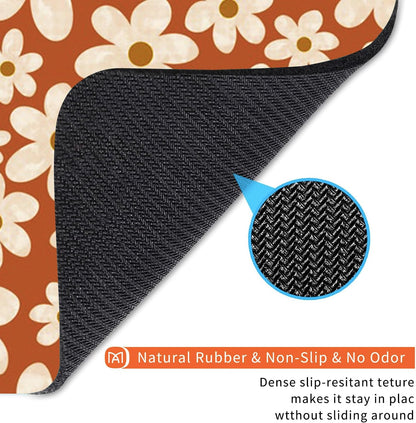 Square Mouse Pad Cute Flowers, Personalized Premium-Textured Custom Mouse Mat Design, Washable Mousepad Cloth, Non-Slip Rubber Base Computer Mouse Pads for Wireless Mouse