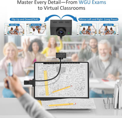 Webcam 1080P for PC, Eye Contact Webcam for Desktop Computer (Grey)