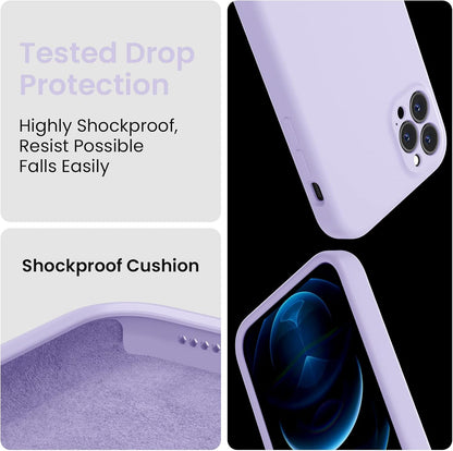 FireNova Designed for iPhone 13 Pro Max Case, Silicone [Camera Protection] Phone Case with [2 Screen Protectors], Soft Anti-Scratch Microfiber Lining Inside, 6.7 inch, Clove Purple
