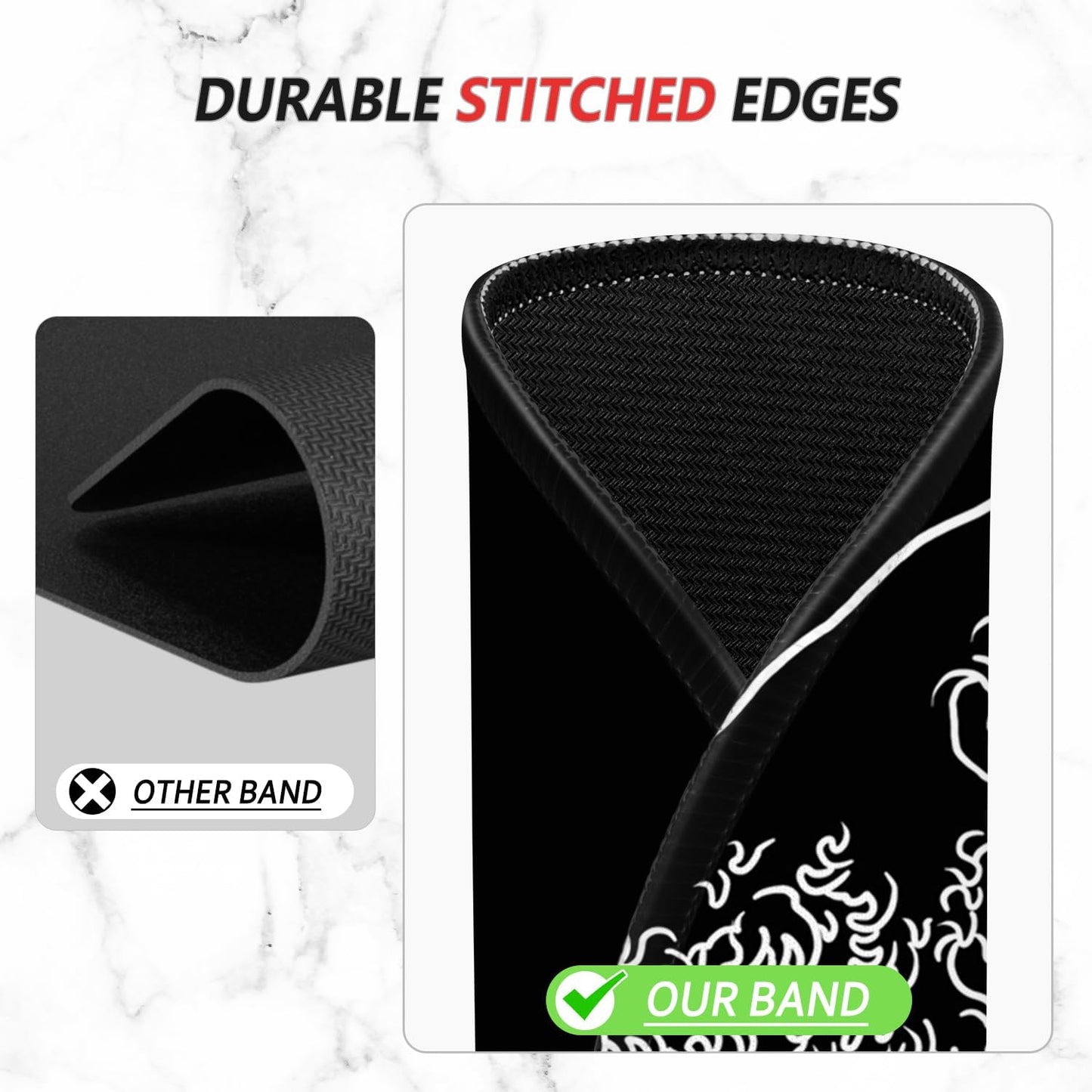 ITNRSIIET Mouse Pad Non-Slip Rubber Base Smooth Surface Stitched Edges Waterproof Durable Compatible with All Mice for Office & Gaming, Desk Accessory, Diameter 8.7 inch, Wave